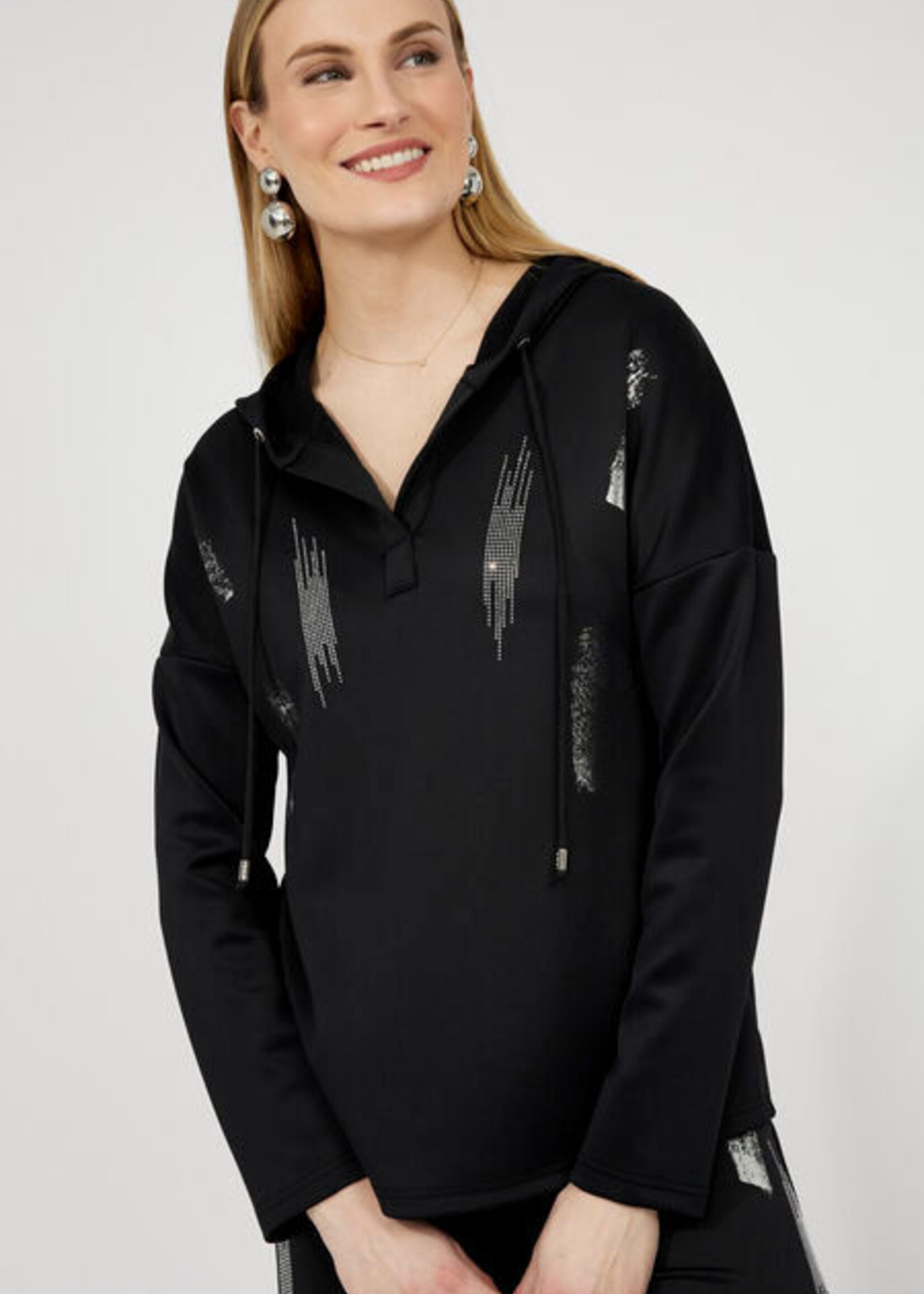 Frank Lyman Elevated Hoodie w/ Jewel Embellishment