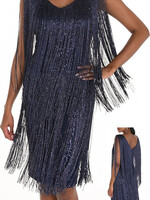 Frank Lyman Fringed Sheath Shimmer Dress