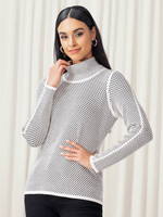 Elena Wang Textured Two- Toned Turtle Neck