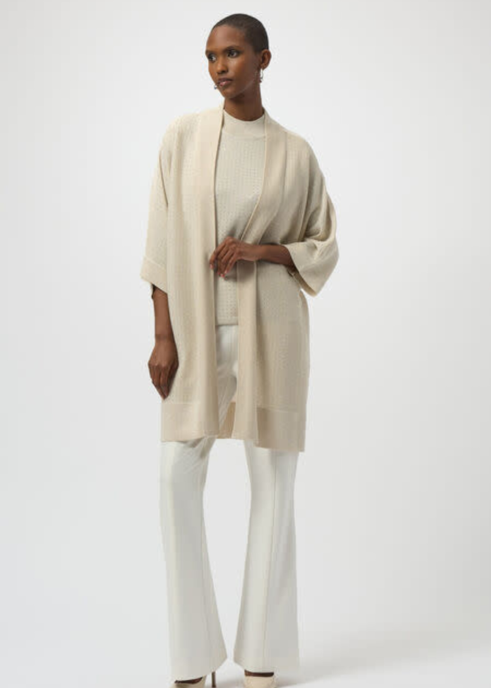 Joseph Ribkoff Embellished Open Front 3/4 Sleeve Cardi