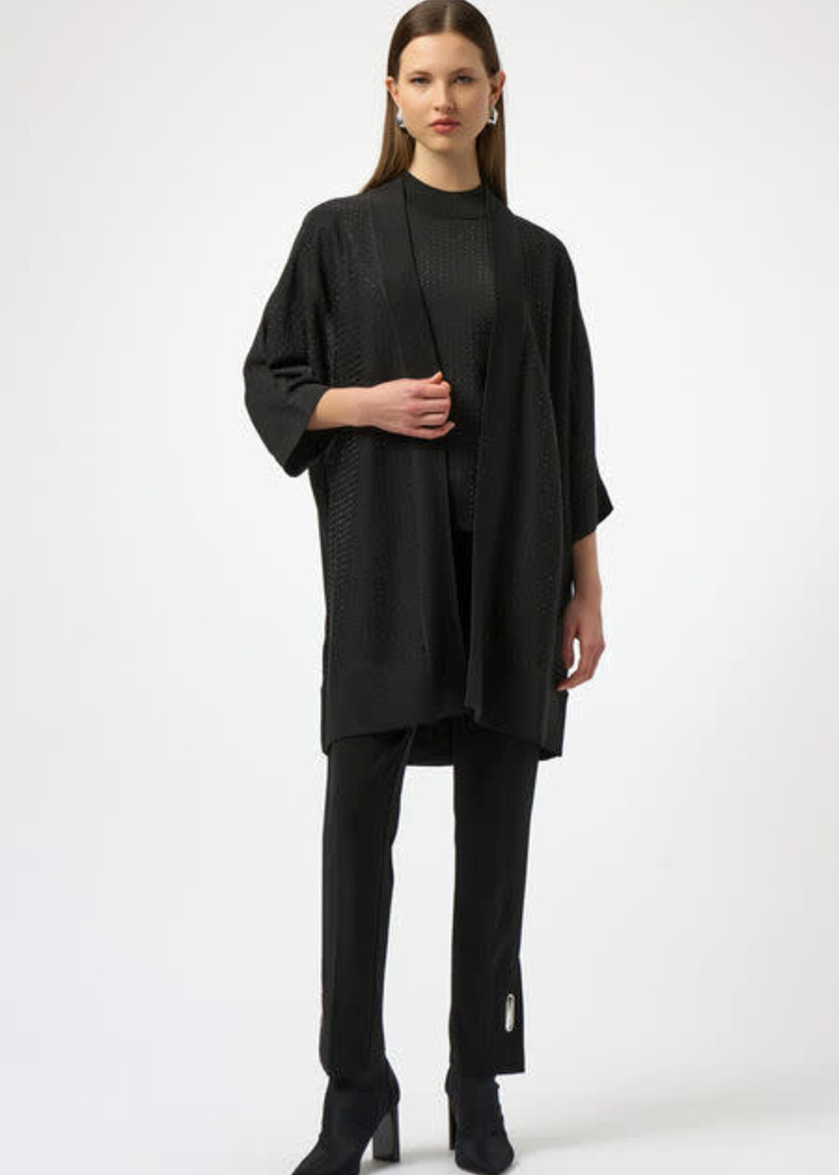 Joseph Ribkoff Embellished Open Front 3/4 Sleeve Cardi