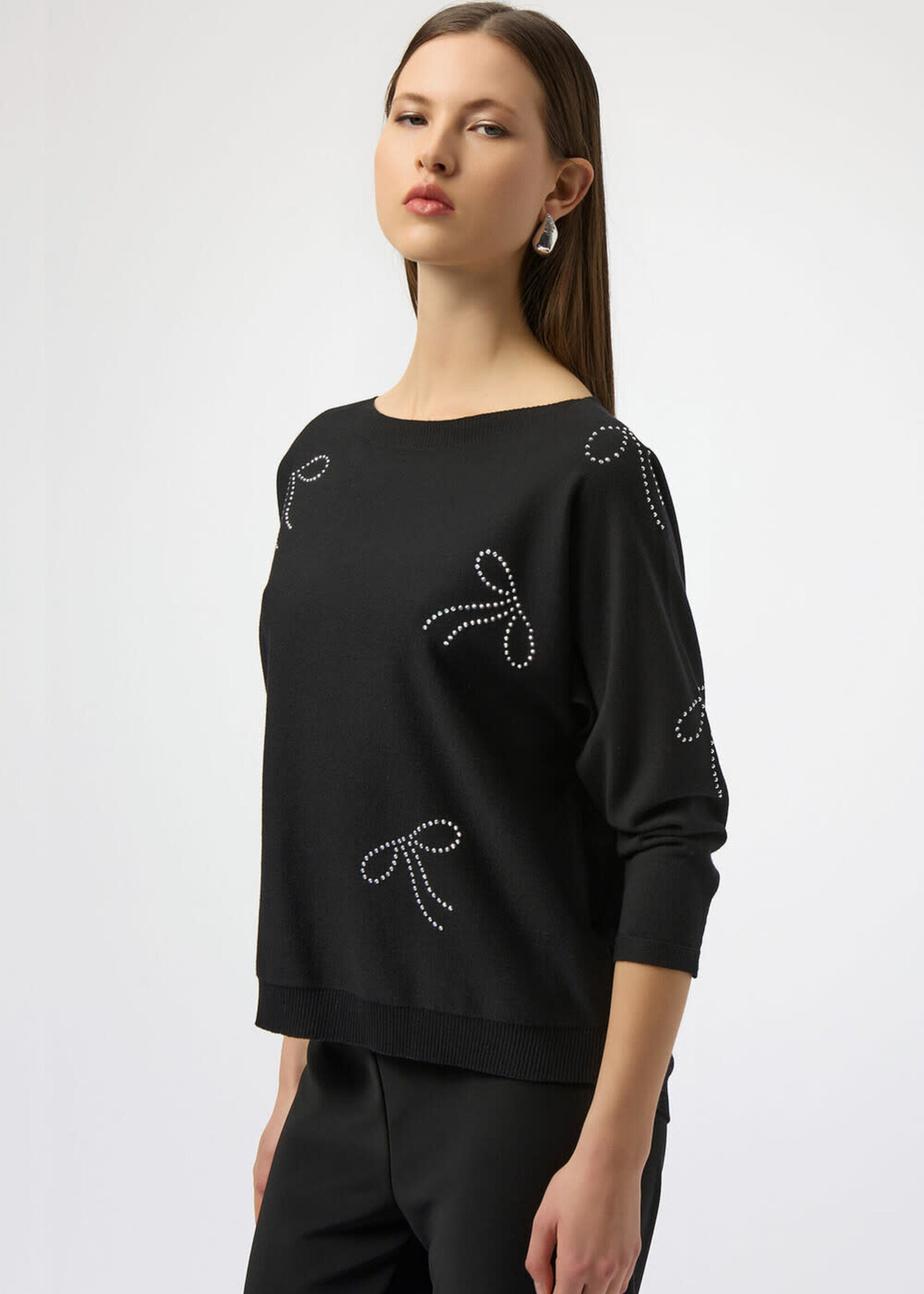 Joseph Ribkoff Embellished Boat Neck Sweater