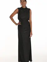 Frank Lyman Elegant Cowl Neck All Over Embellishment Gown
