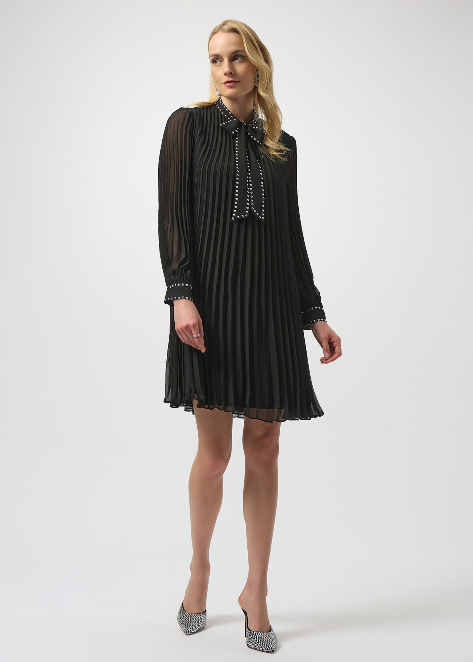 Joseph Ribkoff Mini Pleated A-Line Dress