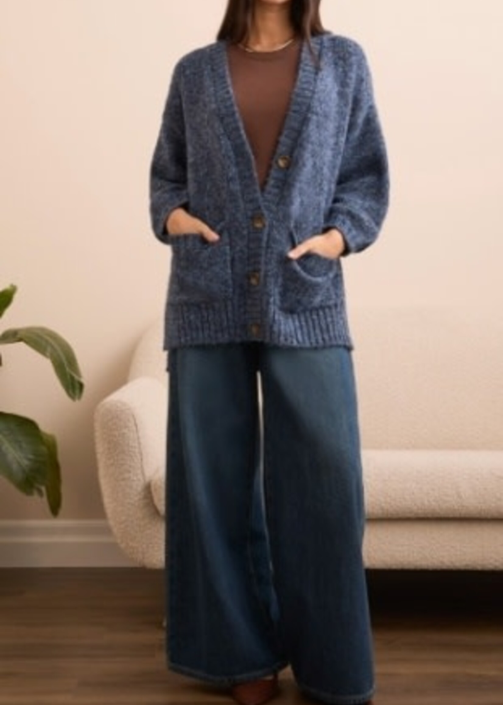 Tribal Oversized Puff Cardigan