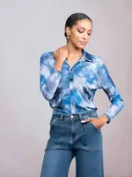 Alison Sheri Chemise Print Button Up Blouse