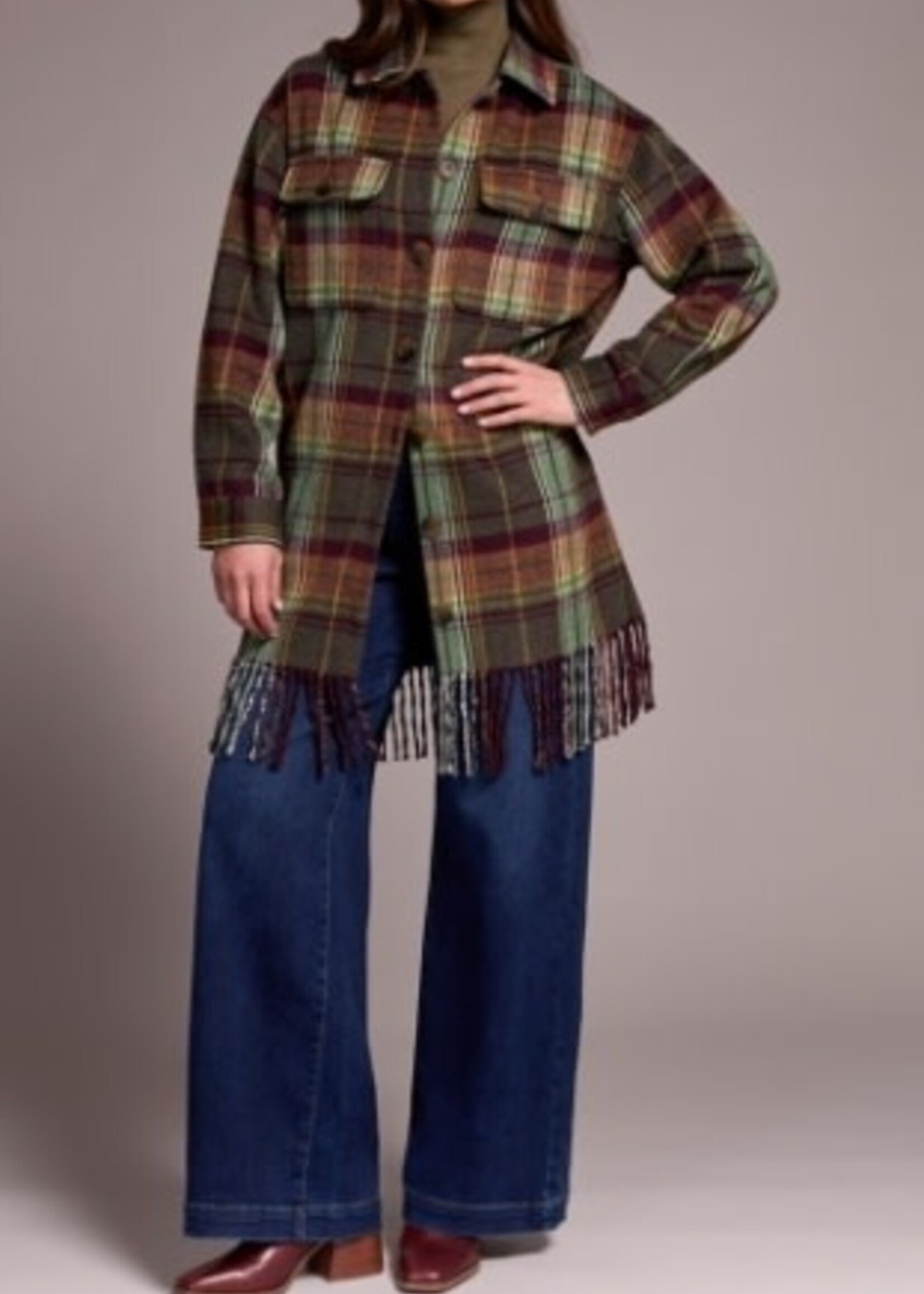 Tribal Fringe Hem Fall Jacket