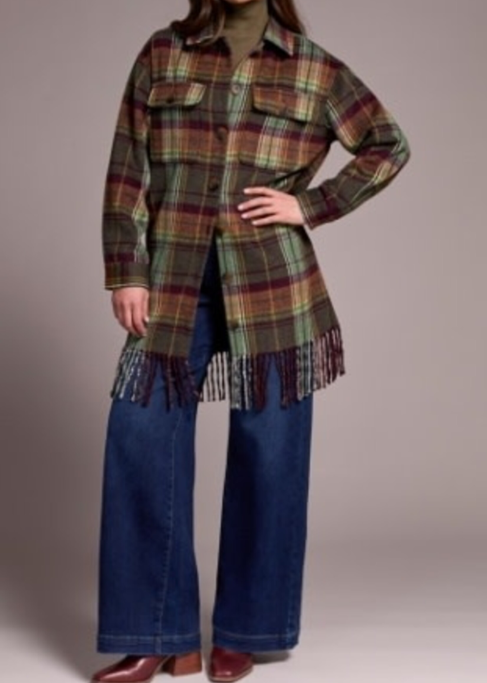 Tribal Fringe Hem Fall Jacket