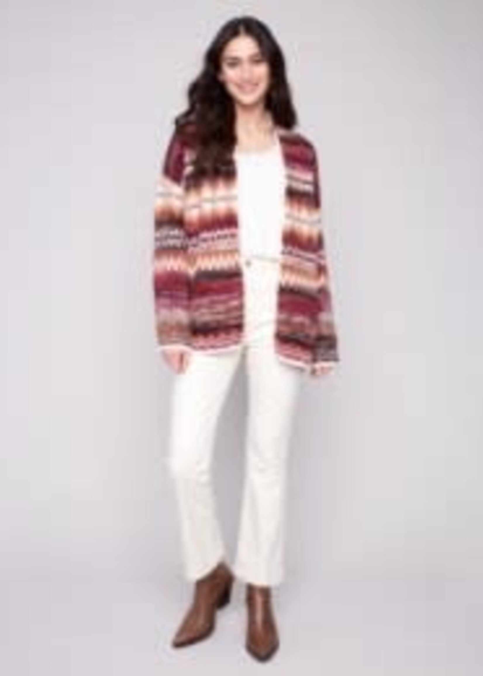 Charlie B Jacquard Space Dye Cardigan