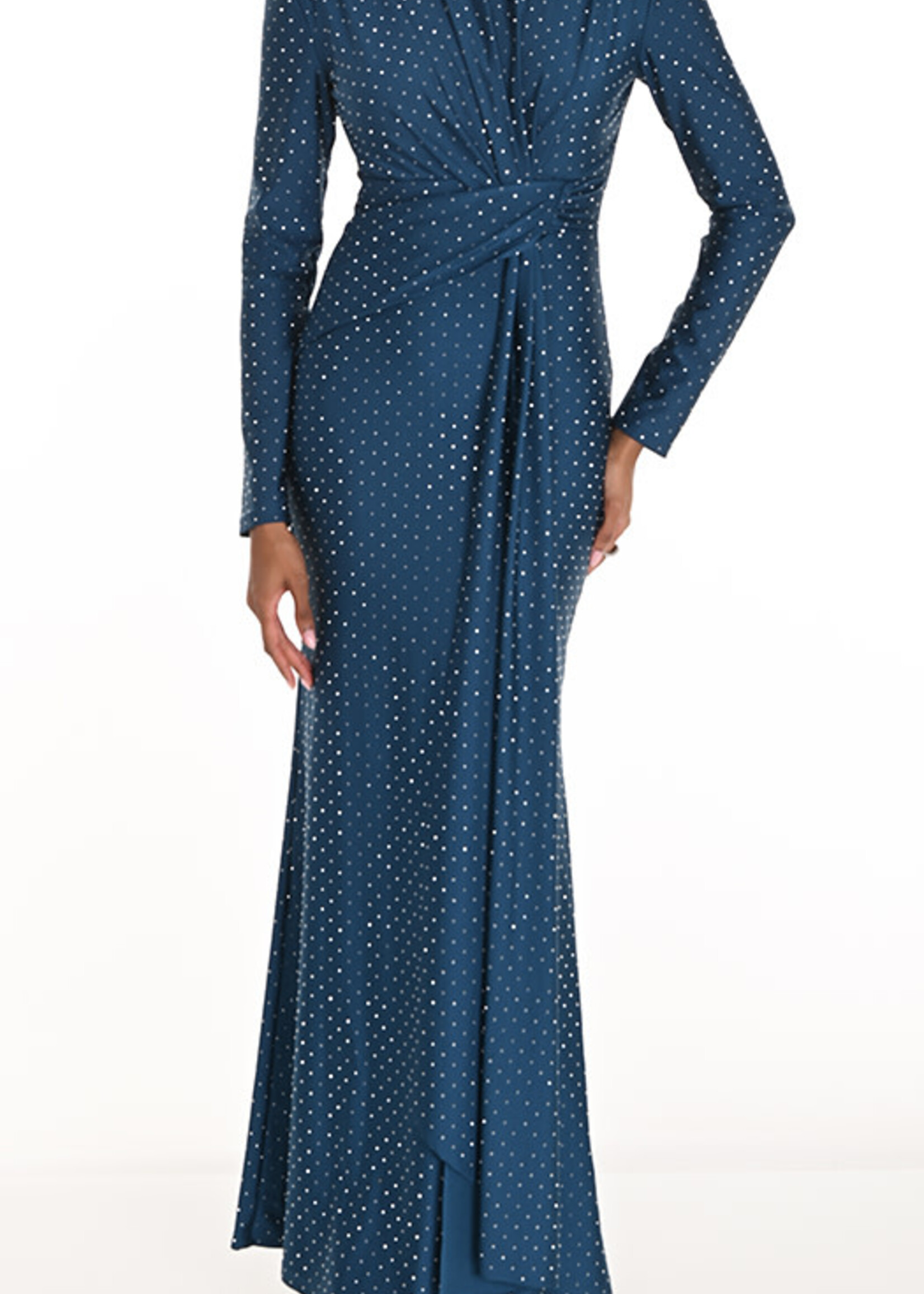 Frank Lyman All-Over-Embellished Long Gown