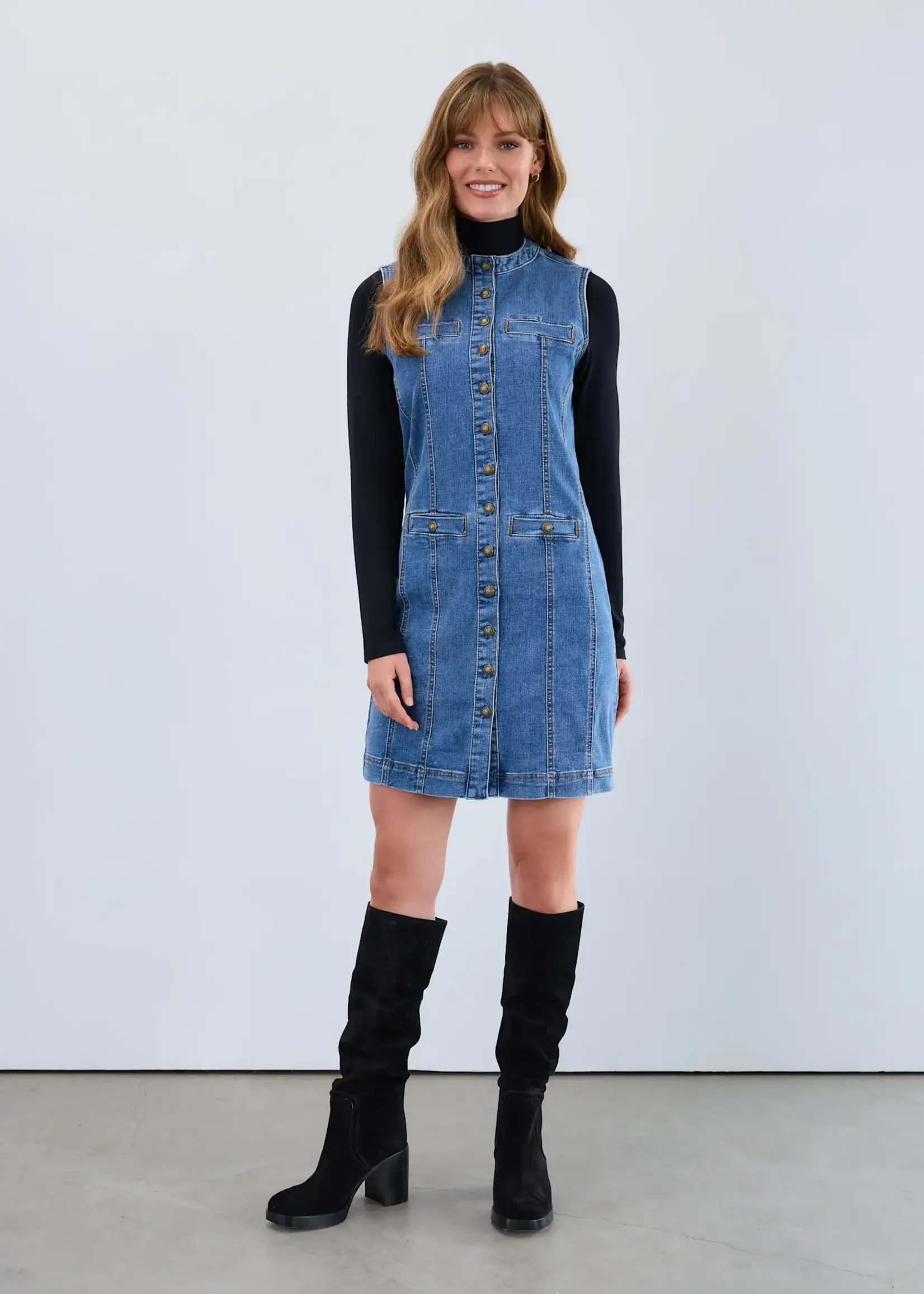 French Dressing Jeans Denim Vest Dress