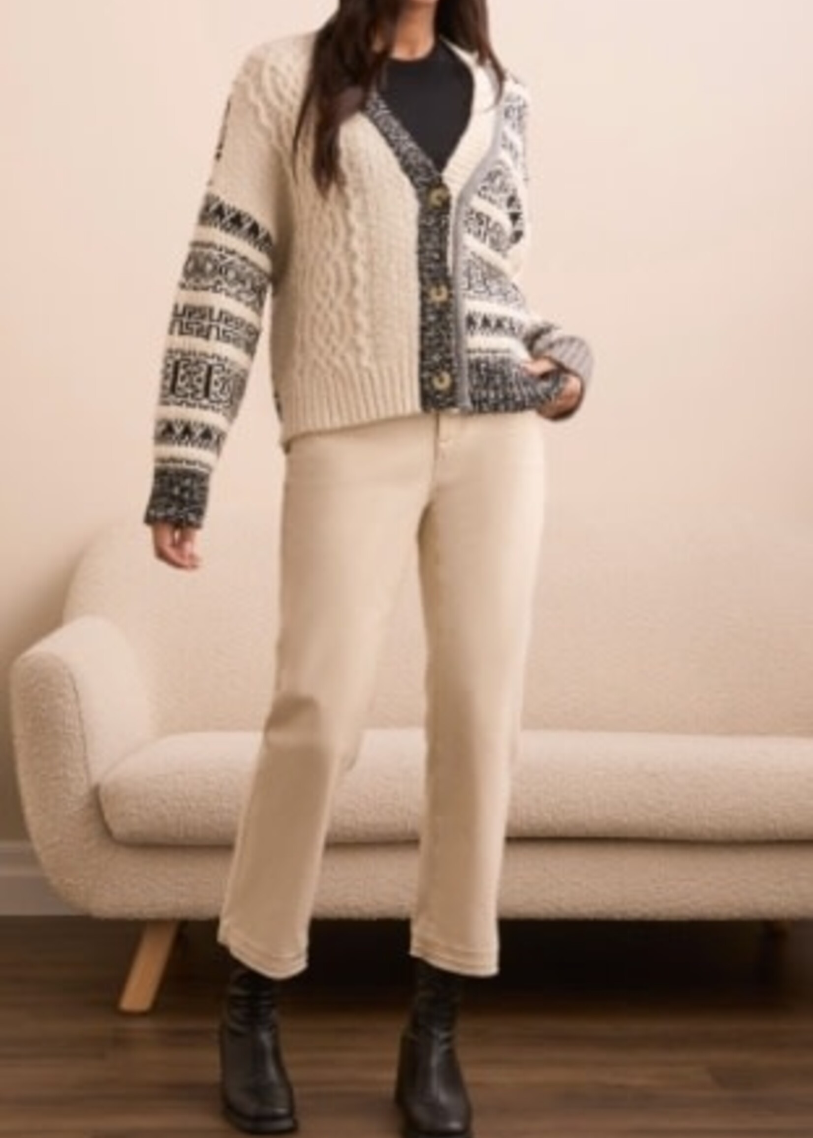 Tribal Multi Stitch Button Up Cardi