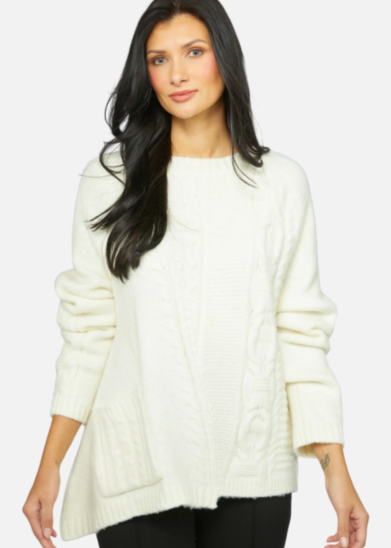 Habitat Cozy Angled Hem Cable Knit Sweater