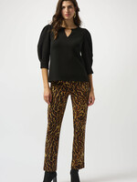 Joseph Ribkoff Chic Puff Sleeve Top w/ Gold Hardware