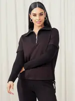 Elena Wang Off Duty Quarter Zip Pull-Over