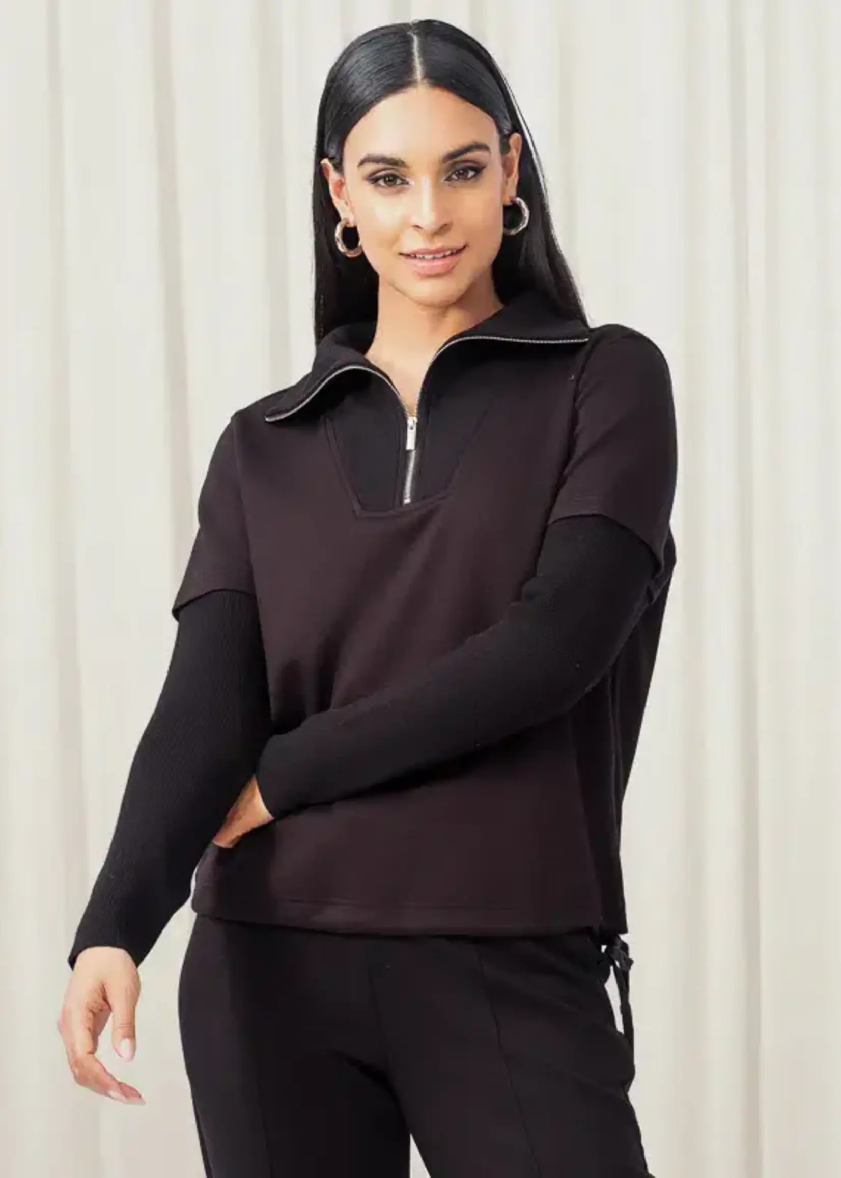 Elena Wang Off Duty Quarter Zip Pull-Over