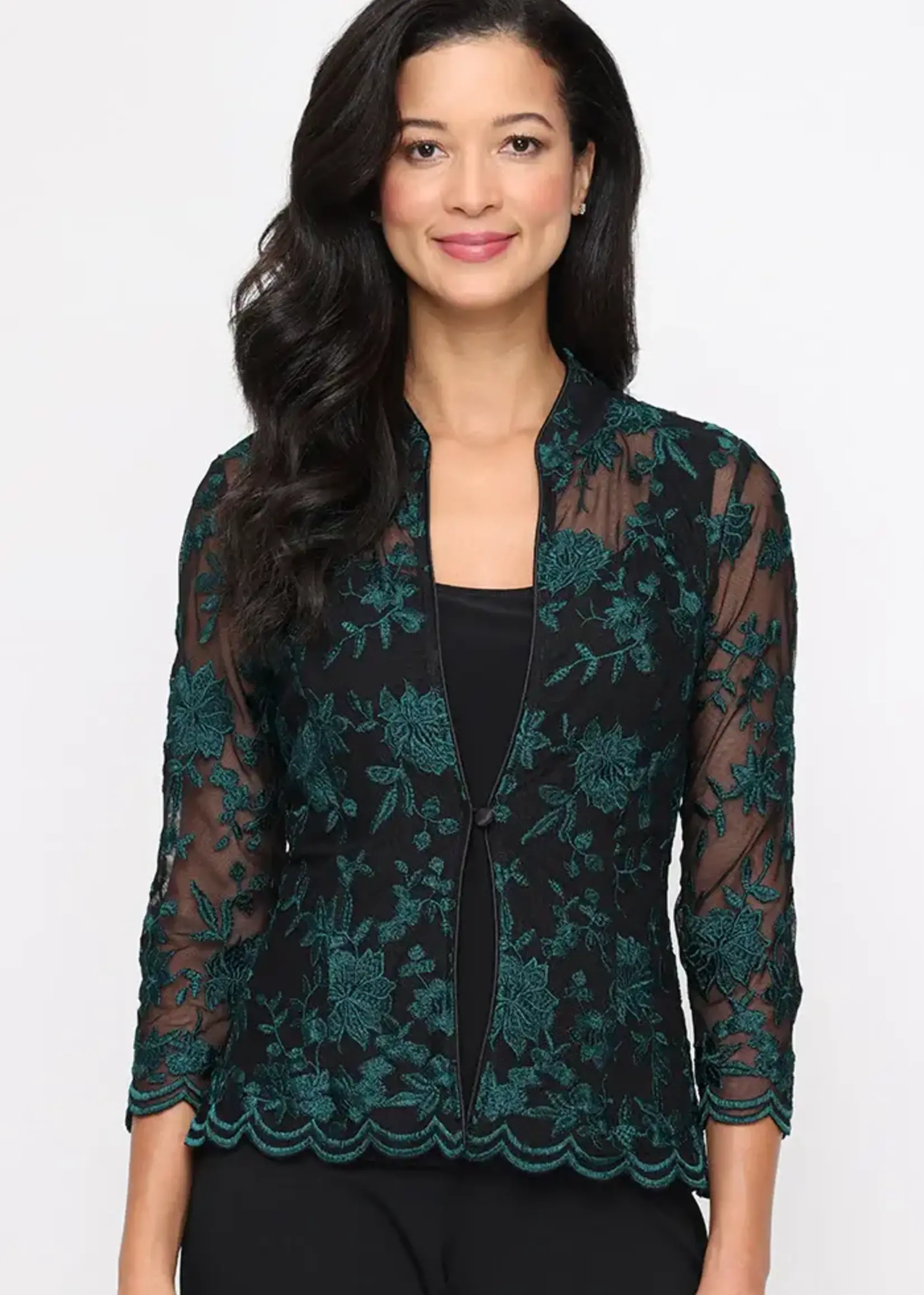 Alex evening Twin Set Embroidered Lace Jacket