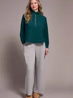 Tribal Johnny Collard Ribbed Henley Top