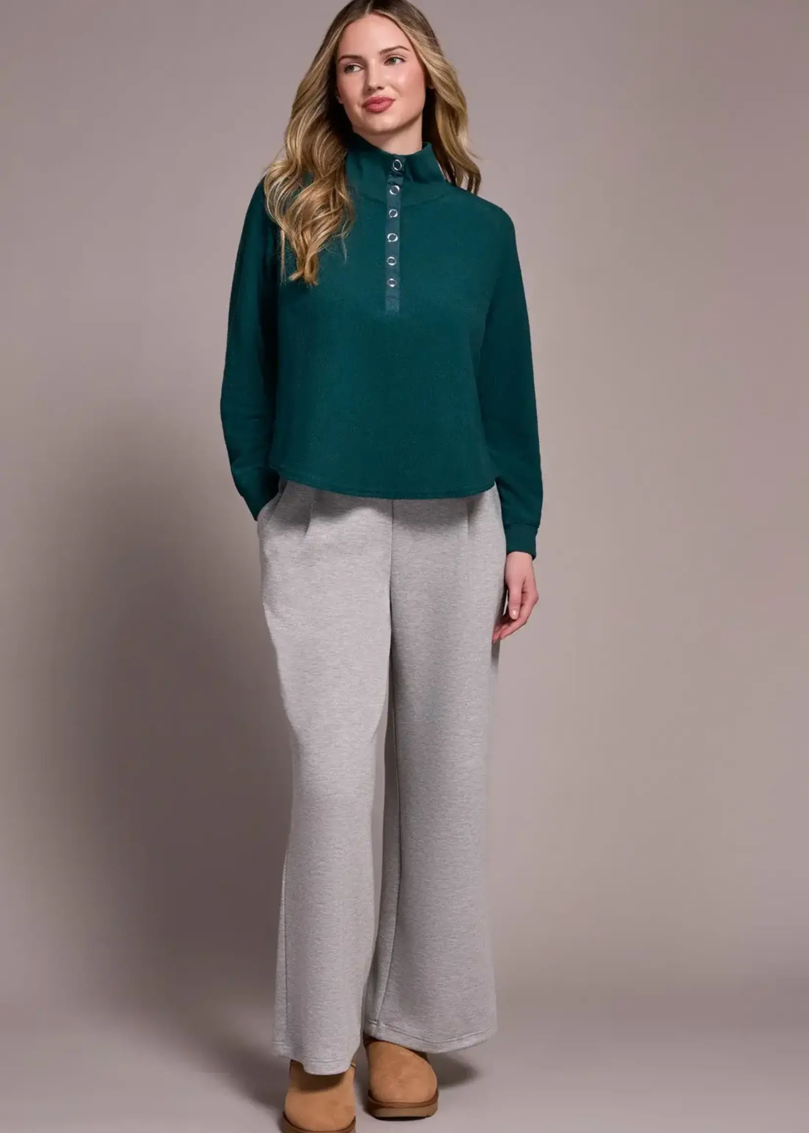 Tribal Johnny Collard Ribbed Henley Top