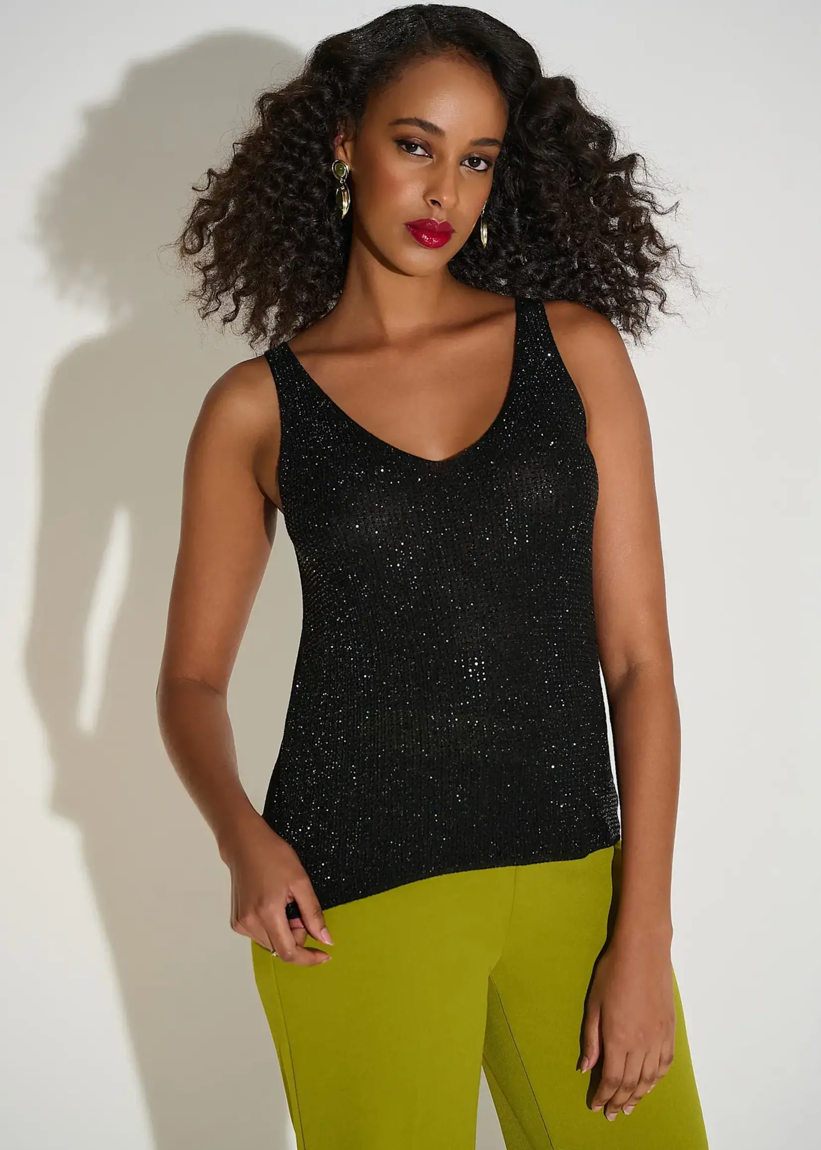 Joseph Ribkoff Sparkly V-neck Tank
