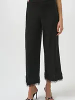 Joseph Ribkoff Silky Culotte Fringe Hem Pant