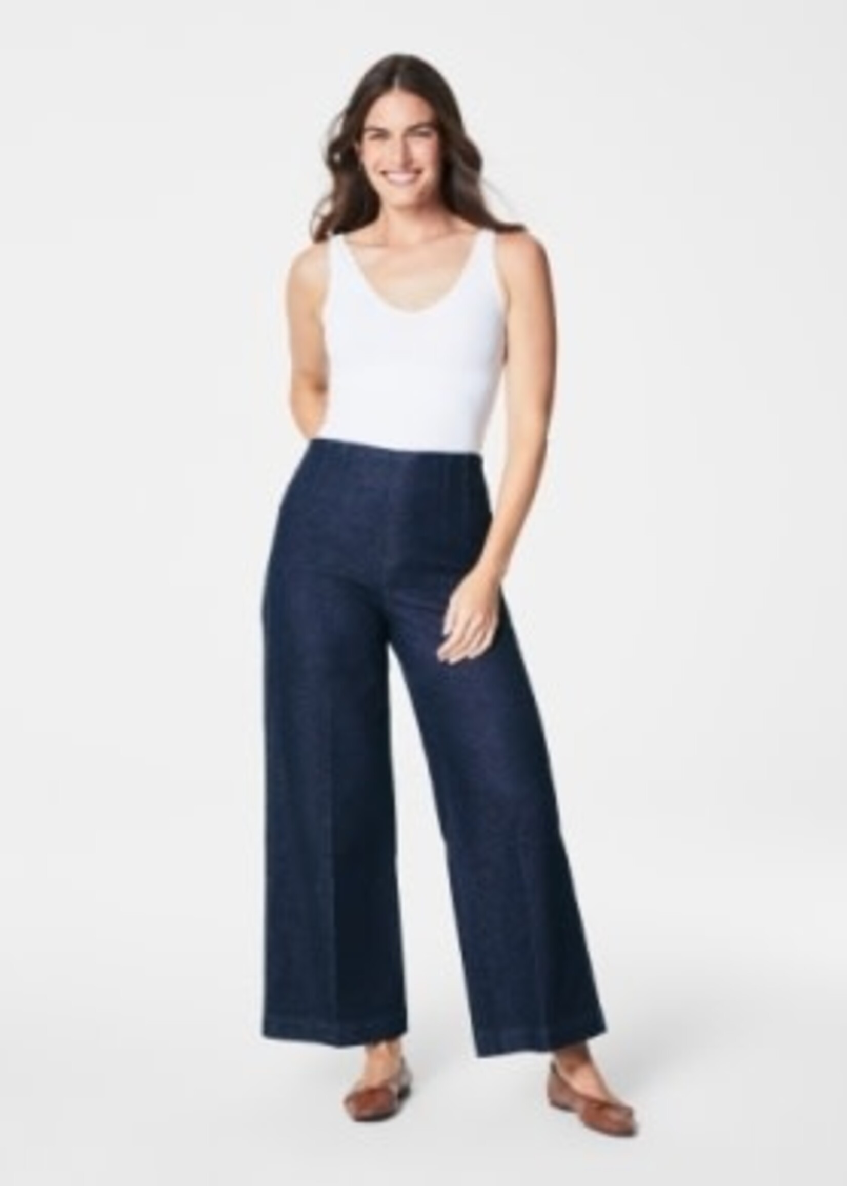Spanx Everywear Zero Waistband Crop Wide Leg Jeans