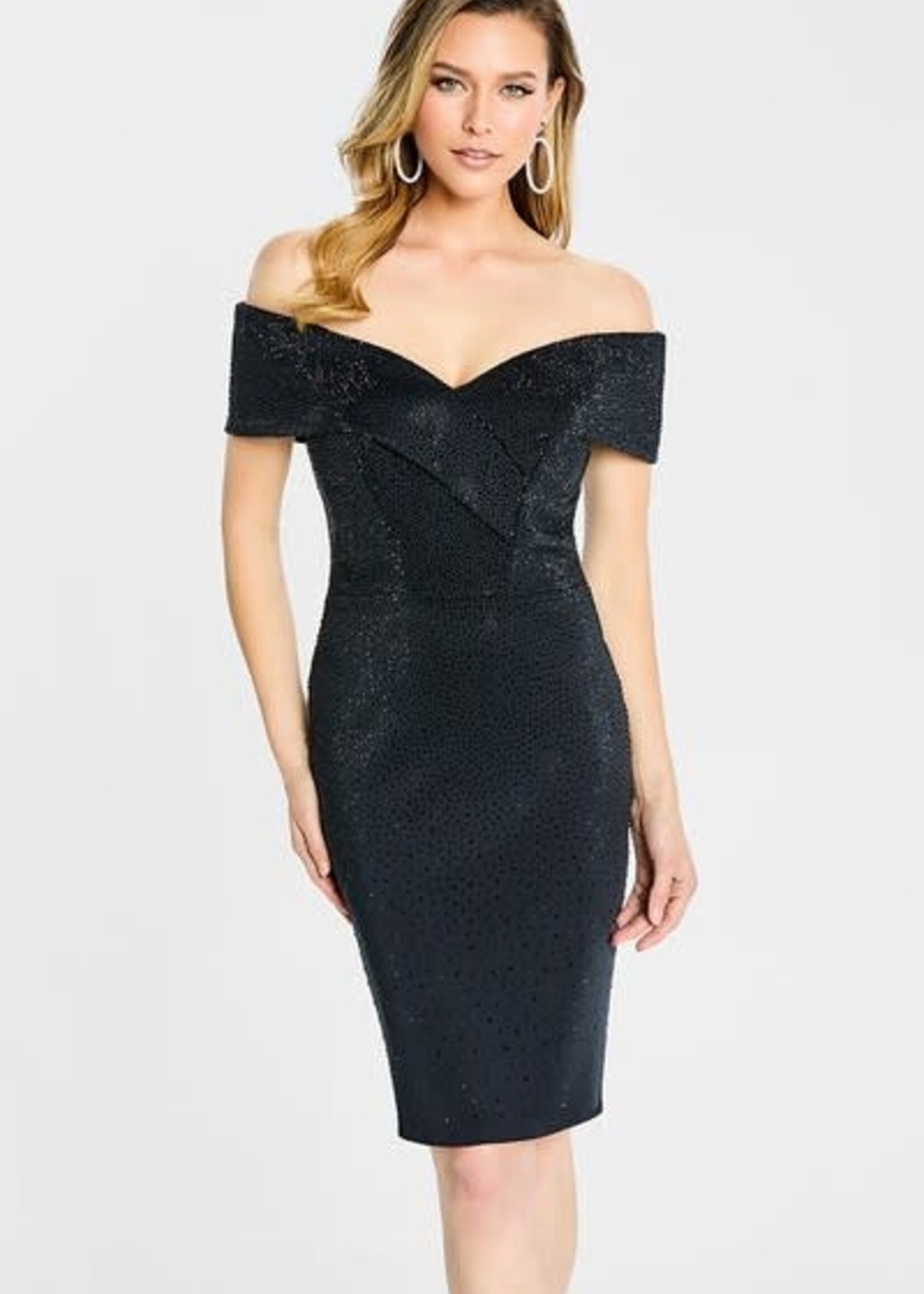 Montage Off-Shoulder Stone Accent Mini