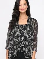 Alex evening Foil Print Twinset Tank and Jkt