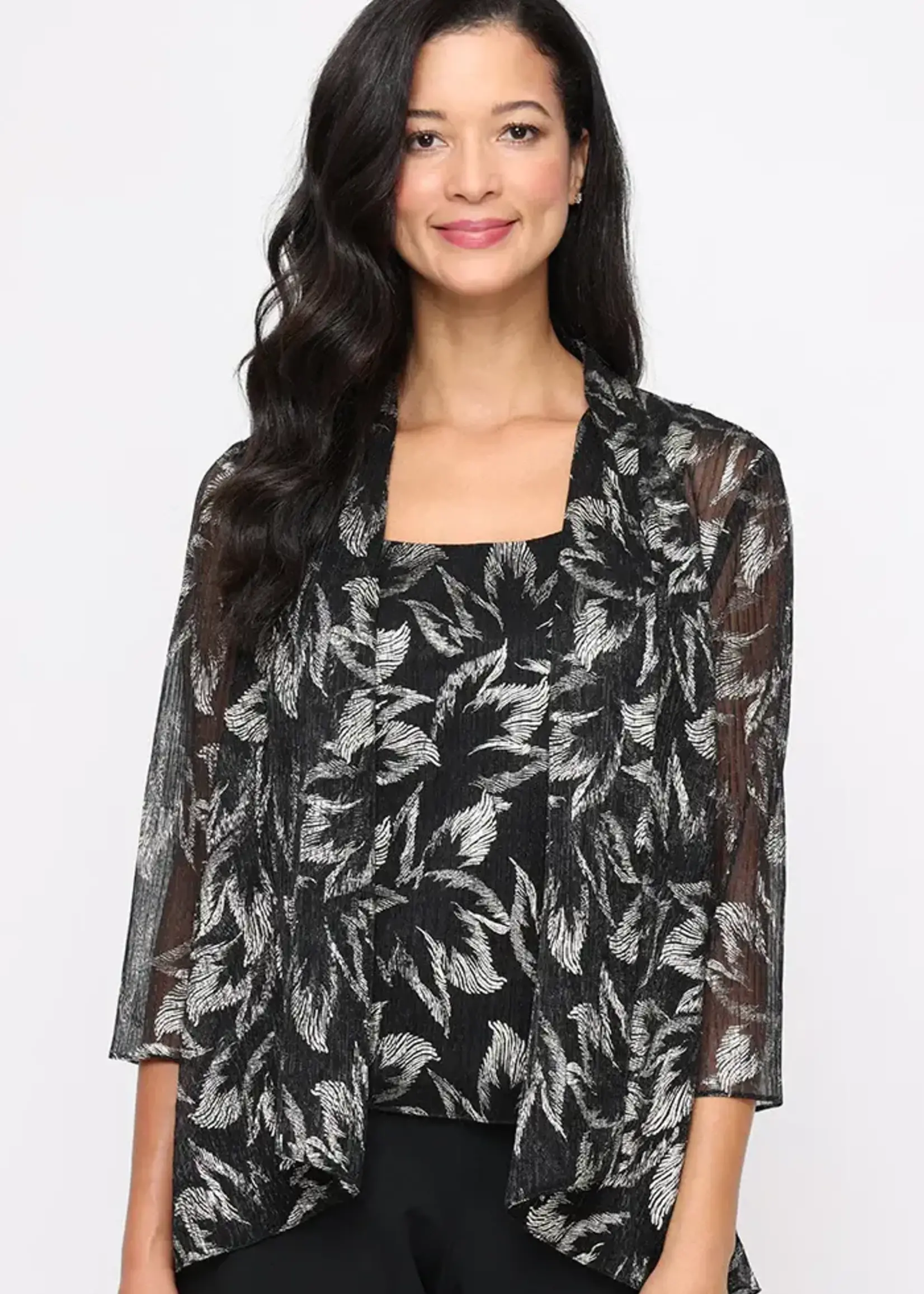 Alex evening Foil Print Twinset Tank and Jkt