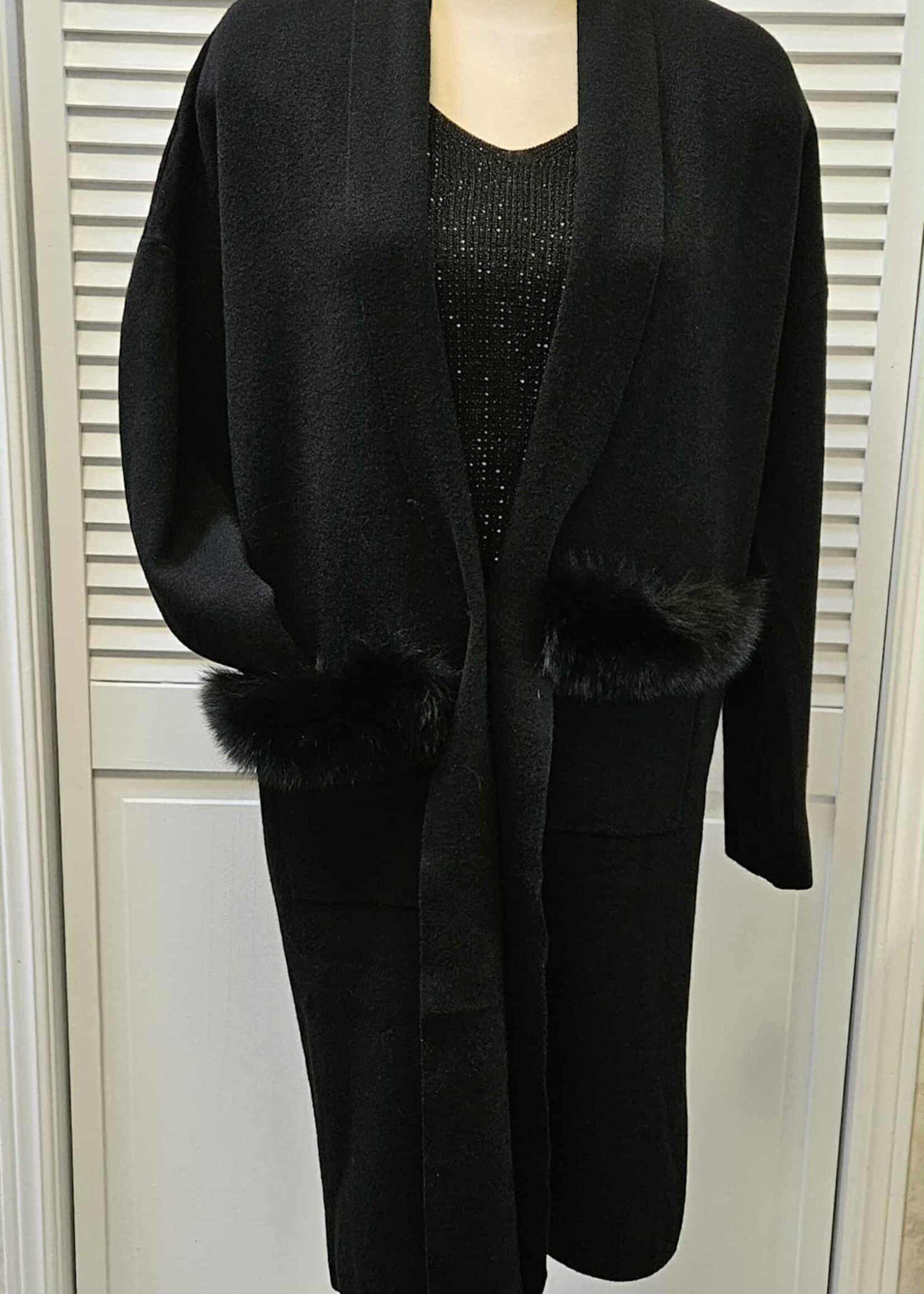 mitchies Cashmere Knit Carid w/ Fox Fur