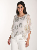 Frank Lyman Glamorous  Sheer Scoop Neck Pull- Over