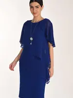 Frank Lyman Ruffled Layered Flutter Sleeve Sheath Dress