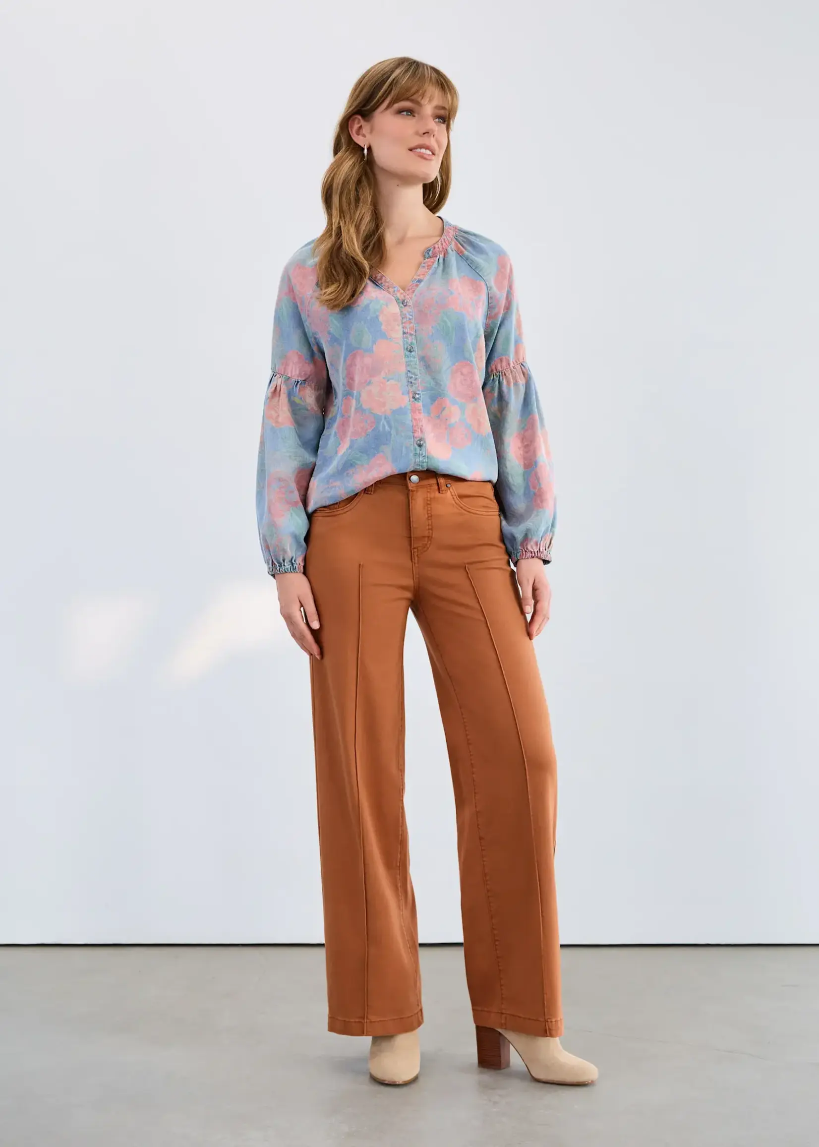 French Dressing Jeans Olivia Twill Wide Leg Jean