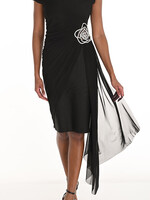 Frank Lyman Drop Shoulder Chiffon Wrap Embellished Midi