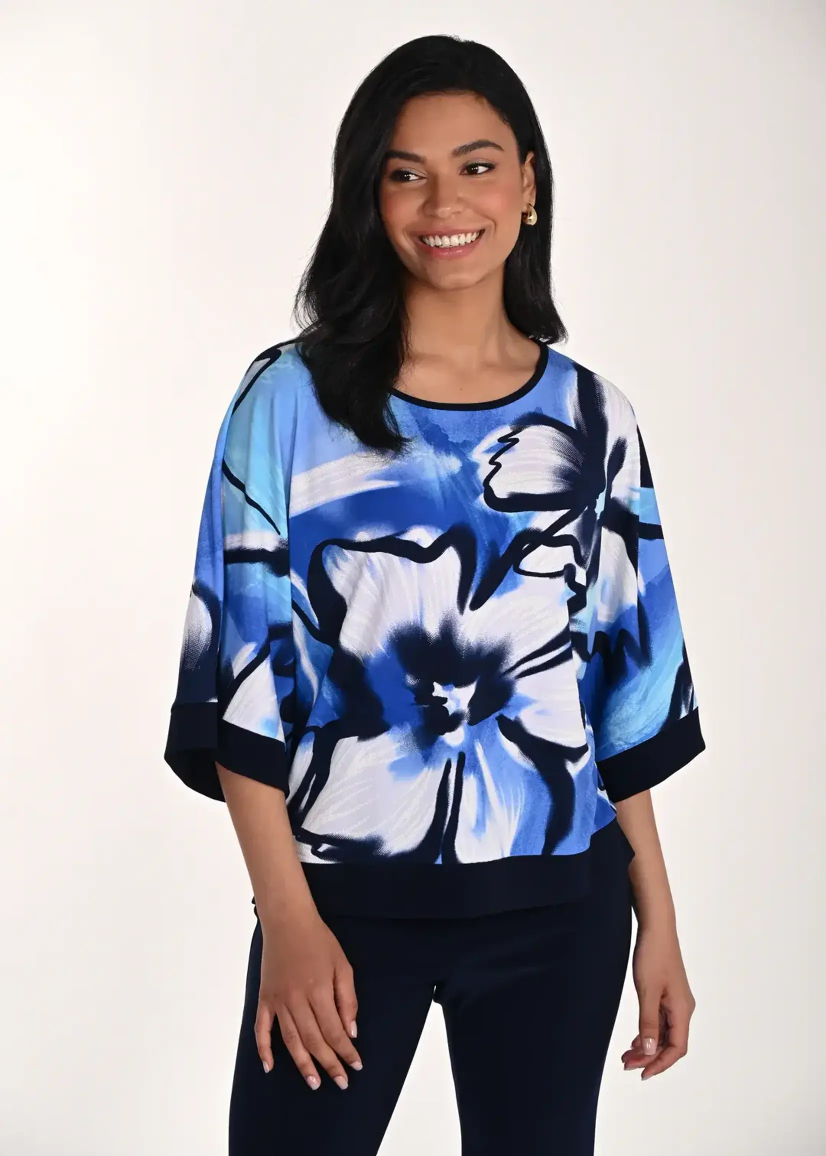 Frank Lyman Floral Print Dolman Sleeve Top