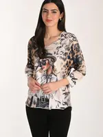 Frank Lyman Printed Hot Press Embellished Top