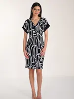 Frank Lyman Diamanté Zip Neck Tee Dress