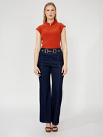 Frank Lyman Belted High- Waisted Pant