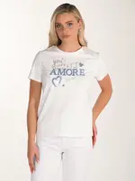 Frank Lyman Embellished Print Cotton T-Shirt