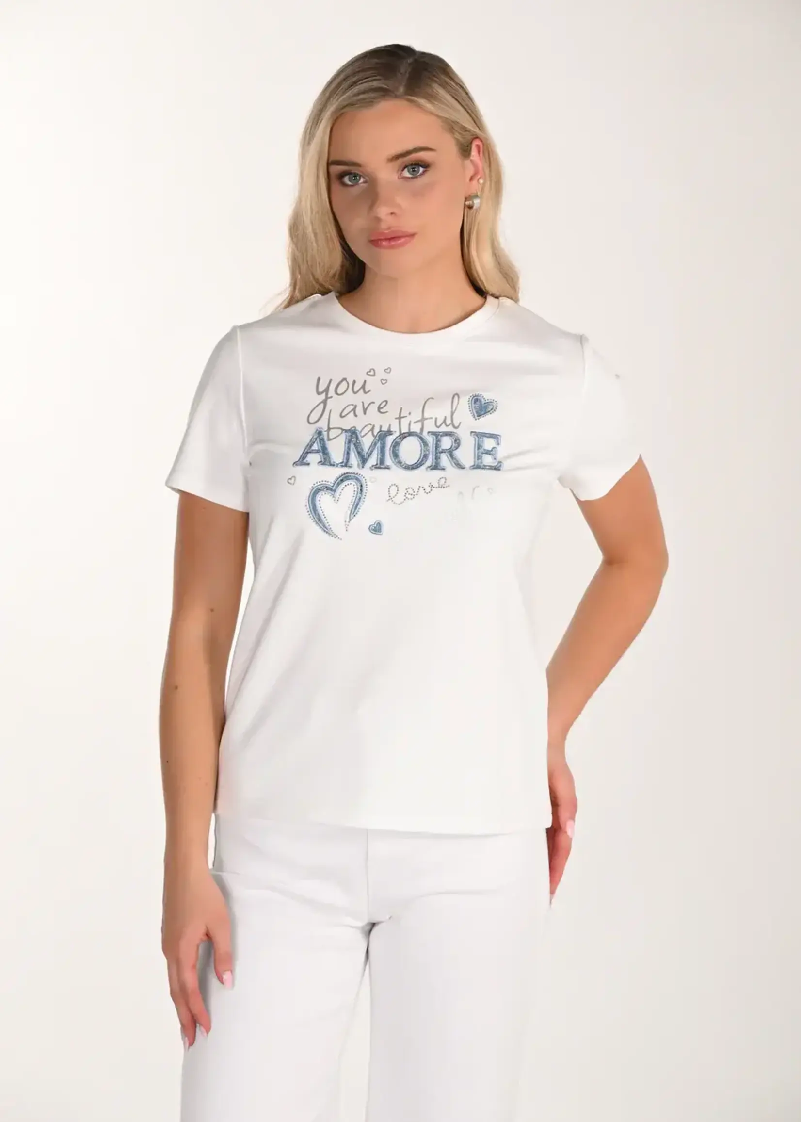 Frank Lyman Embellished Print Cotton T-Shirt