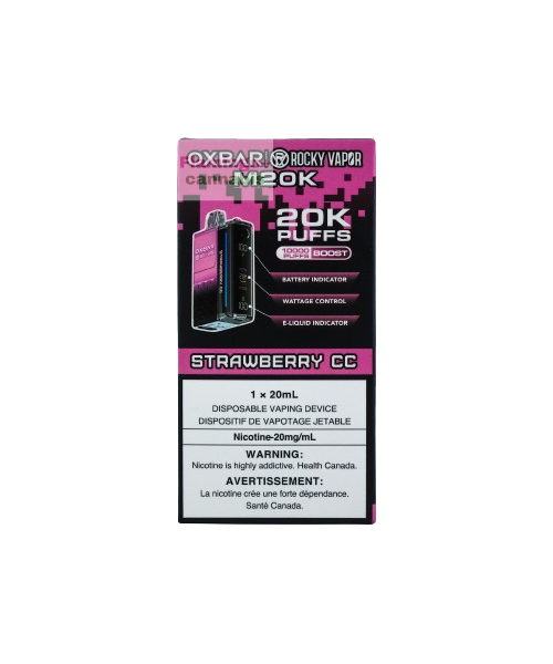 Oxbar M20k Puff Rechargeable Disposable Vape 20mg Strawberry CC AB