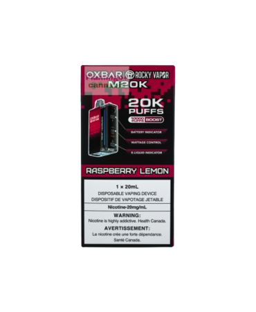OXBAR Oxbar M20k Puff Rechargeable Disposable Vape 20mg Raspberry Lemon AB OXBAR Oxbar M20k Puff Rechargeable Disposable Vape 20mg Raspberry Lemon AB