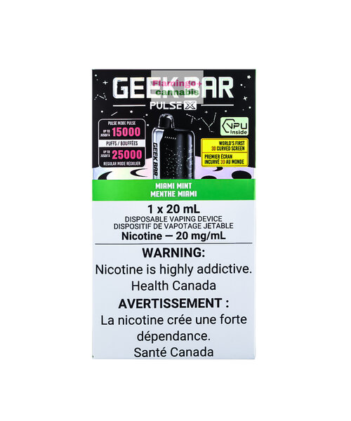 Geek Bar Pulse X 25k Puff Rechargeable Disposable 20mg Miami Mint