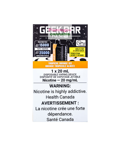Geek Bar Pulse X 25k Puff Rechargeable Disposable 20mg Tropical Orange Ice AB
