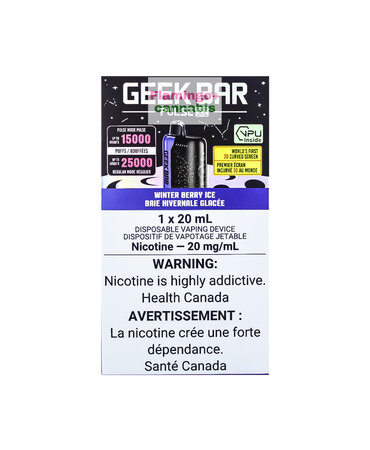 geek bar Geek Bar Pulse X 25k Puff Rechargeable Disposable 20mg Winter Berry Ice AB geek bar Geek Bar Pulse X 25k Puff Rechargeable Disposable 20mg Winter Berry Ice AB