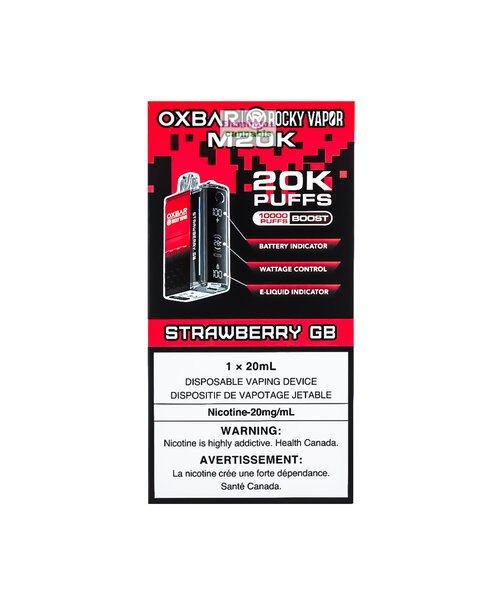 Oxbar M20k Puff Rechargeable Disposable Vape 20mg Strawberry GB AB