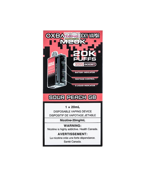 Oxbar M20k Puff Rechargeable Disposable Vape 20mg Sour Peach GB AB