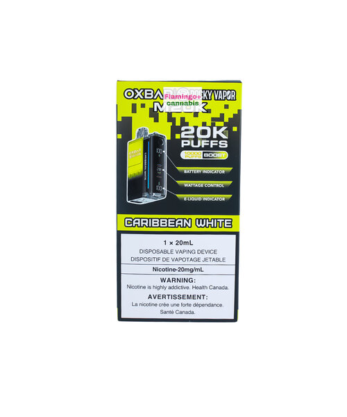 Oxbar M20k Puff Rechargeable Disposable Vape 20mg Caribbean White AB