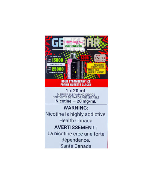 Geek Bar Pulse X 25k Puff Rechargeable Disposable 20mg Sour Strawberry Ice AB
