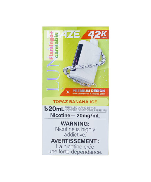 Kraze LUNA Luxury 42k Puff Rechargeable Disposable AB Topaz Banana Ice